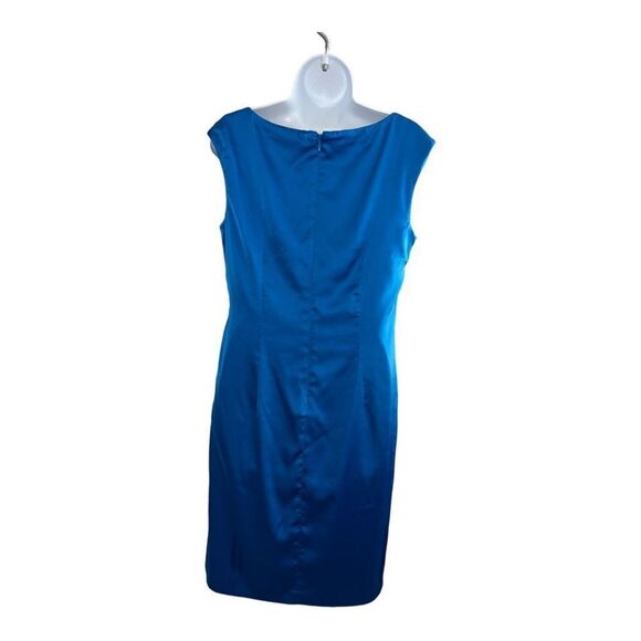 LAUREN RALPH LAUREN Blue Sating Midi Dress Size 10. - Picture 4 of 9